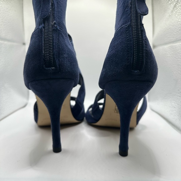 WHBM Blue Suede Caged Heels - Picture 9 of 12